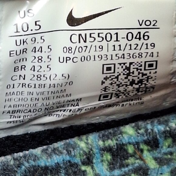 Nike React Metcon AMP Black Blue Fury Pink Cross Training Shoes Men's Size 10.5 - Picture 16 of 16